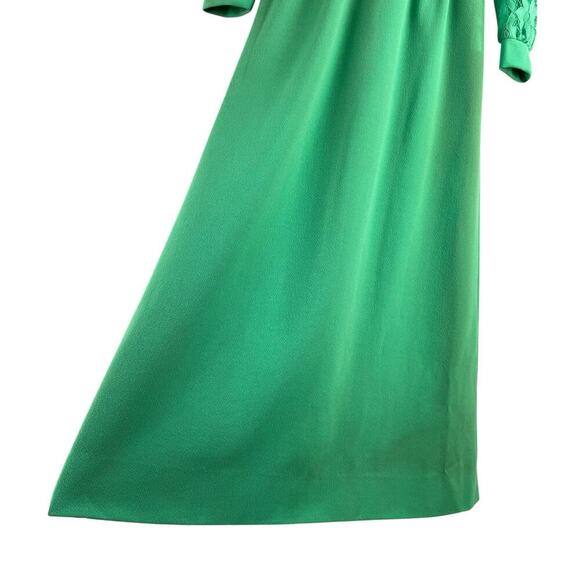 Vintage 60s Green Lace Bodice Sleeveless Sheath Dress w/ Matching Crop Jacket, M - Picture 4 of 16